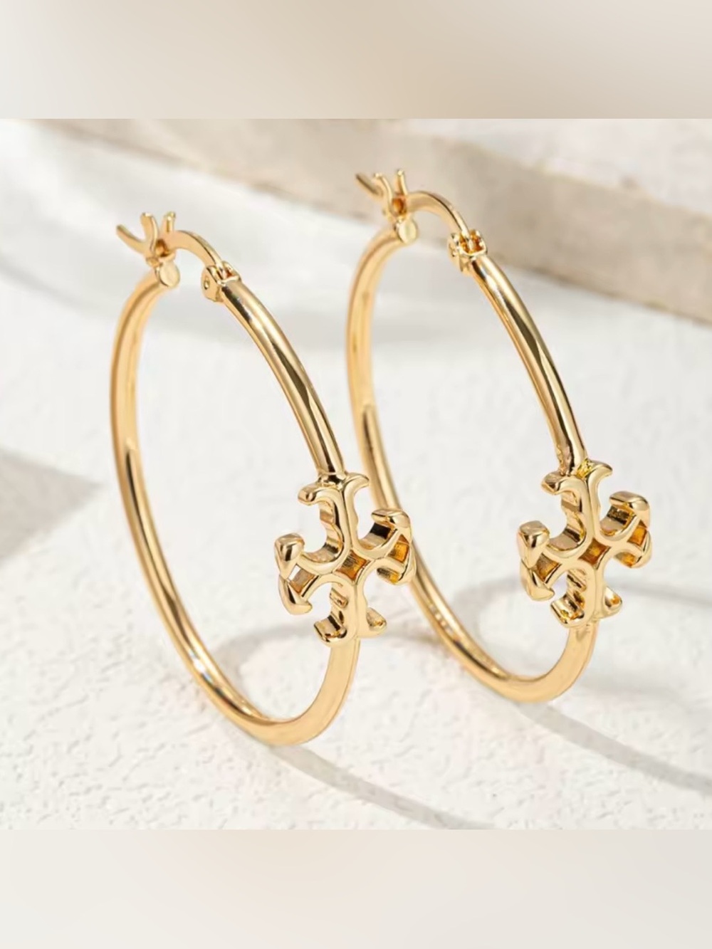 Target Gold Hoop Earrings with Cross Detail - Women's Jewelry